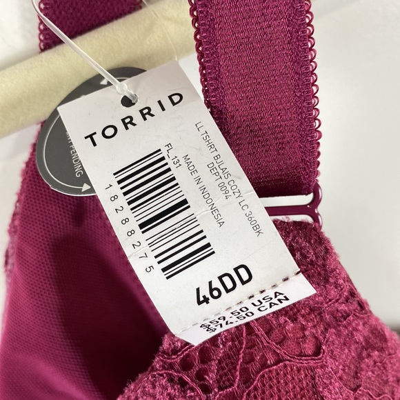 Torrid lightly lined t shirt bra lace purple - Picture 2 of 4